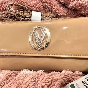 NWT valentino orlandi patent leather cross body strap purse.